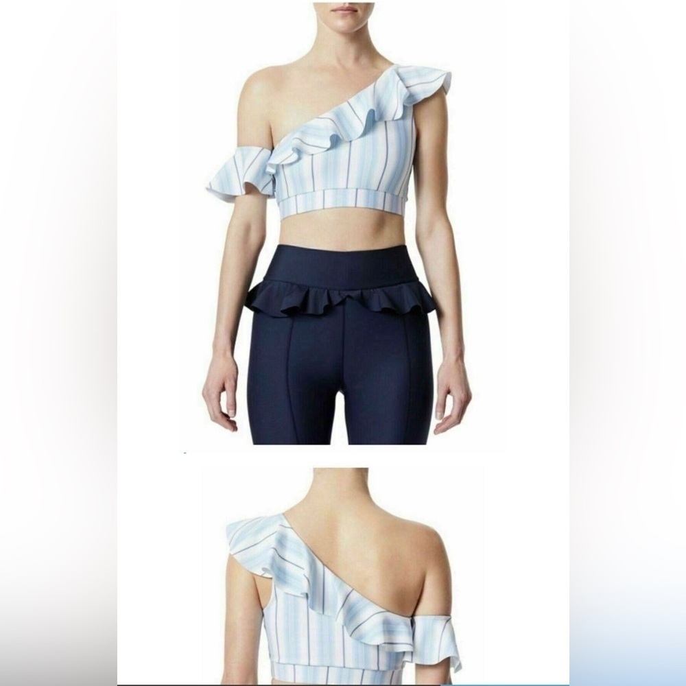 Carbon38 Off shoulder ruffle crop top S